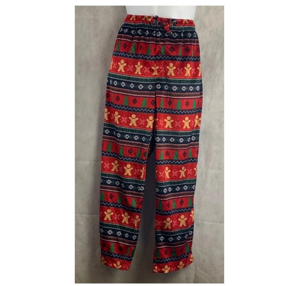 Club Room Men's Holiday Theme Fleece Pajama Pants, Red Gingerbread Fair Isle XXL